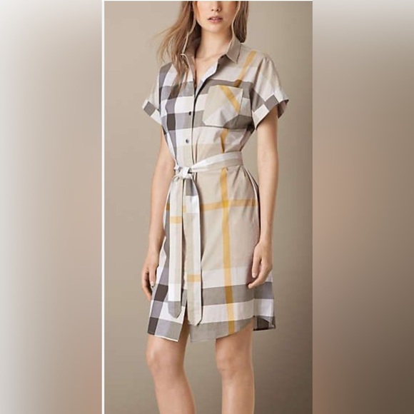 Burberry Checkered Mini Dress with Belt - Picture 1 of 8